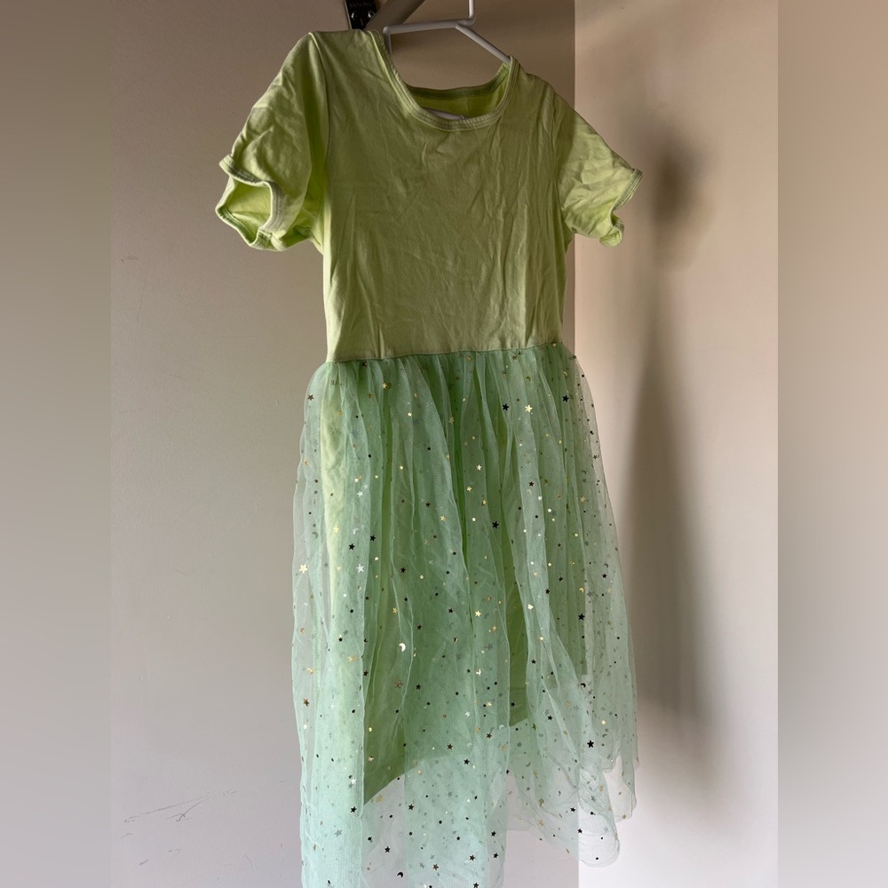 Girls Green Tulle and Sparkle dress
